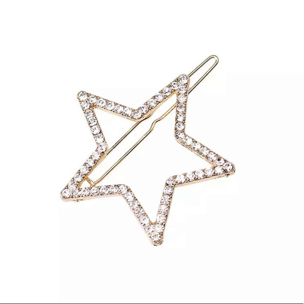 Moon & Star Rhinestone Barrette - Picture 4 of 8